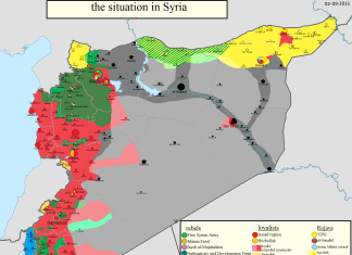 Usporedne mape kontrole u Siriji za period 1. septembar 2014 – 2. septembar 2015. godine IRAK: Mapa kontrole 2. septembar 2015. godine
