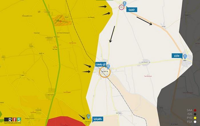 Sjever provincije Halep, mapa
