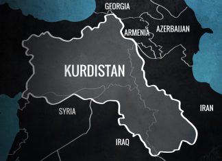 Iran: Žrtve u sukobu Revolucionarne garde i Kurda Mapa Kurdistana