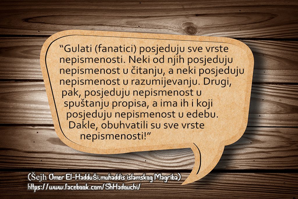 Tekfir fanatici gulati, pretjerivanje, Haduši