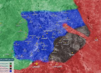 Situacija u Hami se dodatno komplicira: Pored IDIŠ-a, ofanzivu protiv Tahriru Šama pokrenule i šiitsko-režimske snage Mapa kontrole u Hami (24. oktobar 2017)