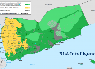 Mapa kontrole Jemena za oktobar 2017 Jemen-2-oktobar-2017