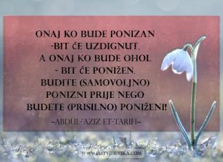 Foto citat: Onaj ko bude ponizan – bit će uzdignut, a onaj ko bude ohol – bit će ponižen poniznost