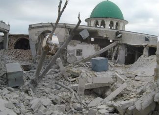 Sirija: Ruski barbari uništili džamiju u Arihi (FOTO) Dzamija Bzabur u predgradju Arihe, Idlib 3