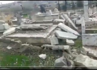 Video: Šijitski vojnici ruše muslimansko mezarje nakon zauzimanja grada u Idlibu Unisteno mezarje u Siriji