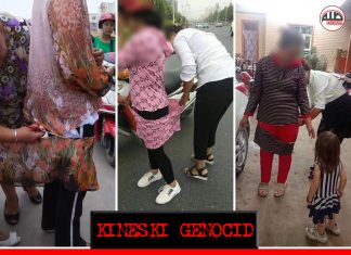 Kineski genocid nad muslimanima: Zabrana hidžaba i dugačke odjeće, javno rezanje odjeće muslimanki Rezanje odjece muslimanki u Istočnom Turkistanu