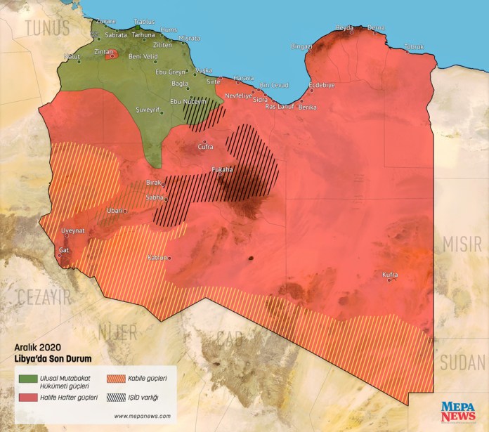 Mapa Libije 2020