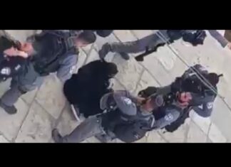 Video: Čopor židovskih zvijeri se iživljava nad muslimankom u Mesdžidil-Aksi Židovski čopor zvijeri oko muslimanke