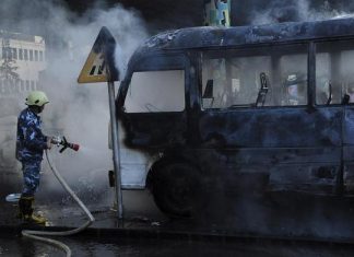 Napad na autobus koji je prevozio Assadove vojnike u Damasku