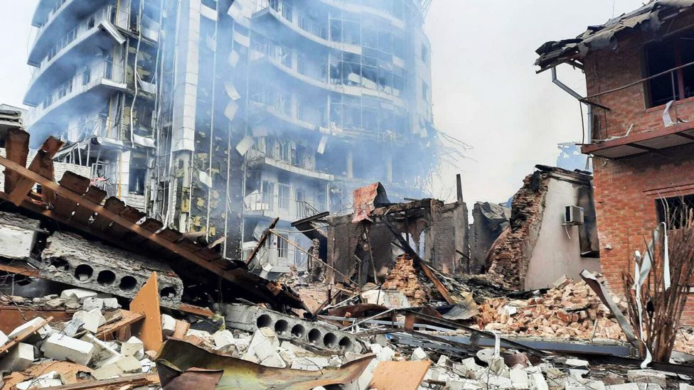 Ruševine stambenih zgrada u Harkovu, nakon ruskih bombardovanja 