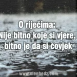 o rijecima nije bitno koje si vjere